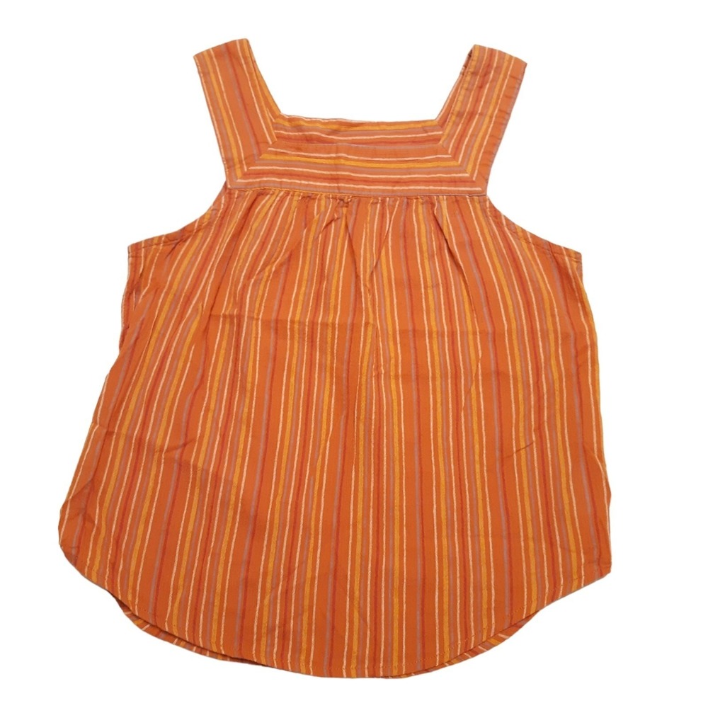 Universal Thread Tank Top Womens XS Orange Stripe Square Neck Peasant